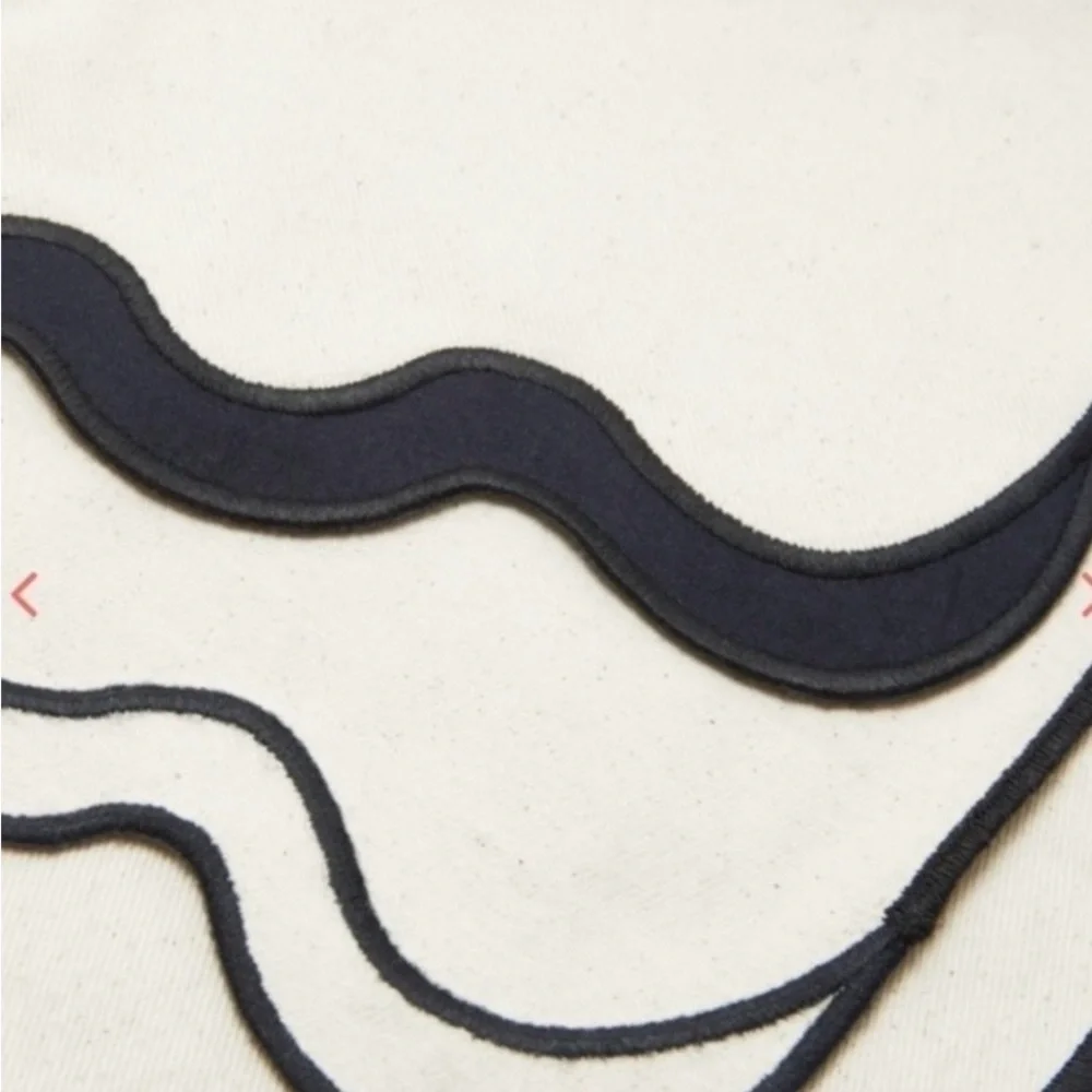 Chan Luu Cream and Black Table Runner Black Scalloped Trim 14